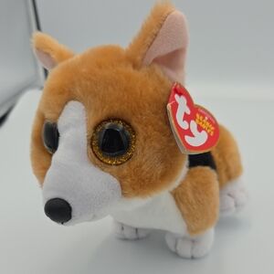 Ty Original Velvety Beanie Babies 6” Colin the Corgi Dog Stuffed Plush Toy